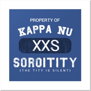 Property of Kappa Nu Soroitity (The Tity Is Silent) Washed Out White Text Posters and Art